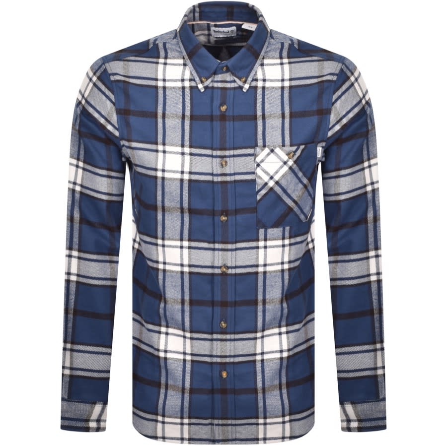 Alternative Image for ProductTimberland Long Sleeved Flannel Check Shirt Navy1